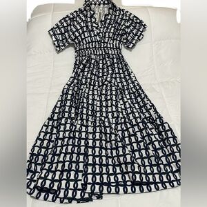 Anthropologie Black and White Patterned Dress